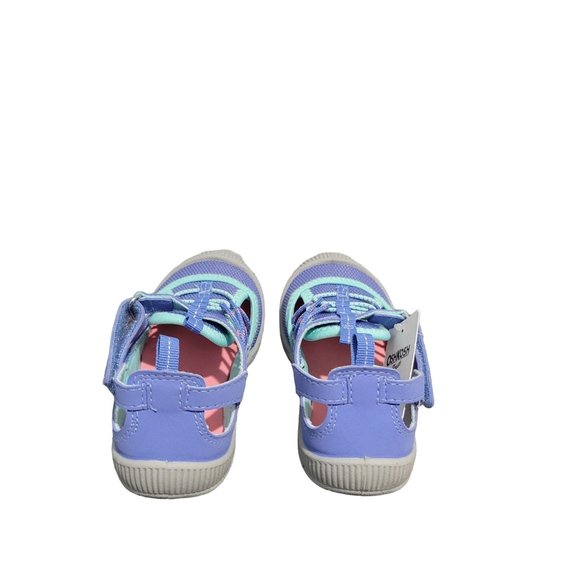 OshKosh B'Gosh Baby-Girl's Atka Mesh Athletic Bumptoe Cutout Sneaker, Periwinkle - Picture 5 of 6